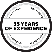 35 Years of Experience badge